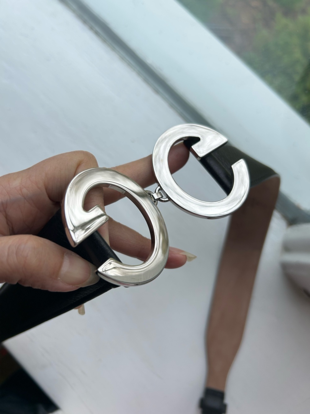 NWT Authentic Gucci Twin G Buckles &  Pebbled Leather Pin Buckle Belt Black 90 - Picture 6 of 6